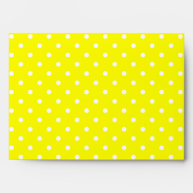 Yellow and White Polka Dot Pattern Envelopes (Front)