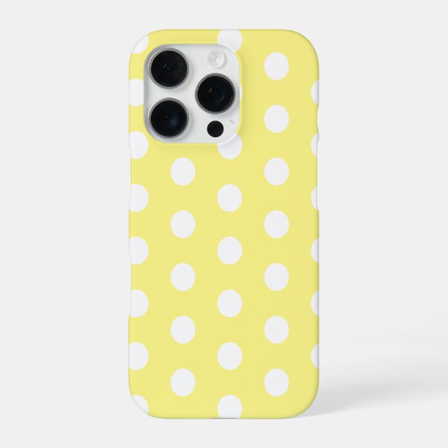 Yellow and White Polka Dots iPhone Case (Back)