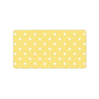 Yellow and White Polka Dots Pattern. Label