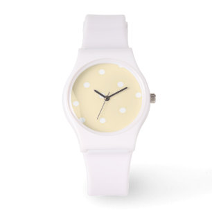 Yellow and White Polka Dots Watch