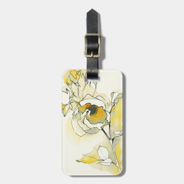 Yellow and White Roses Luggage Tag (Front Vertical)