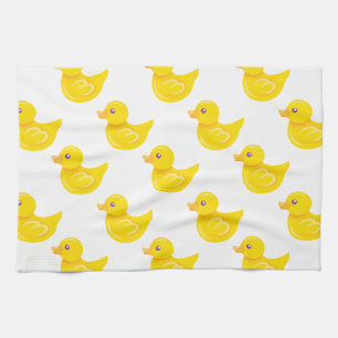 Yellow and White Rubber Duck, Ducky Tea Towel