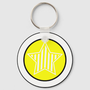 Yellow and White Star Keychain