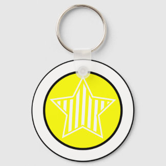 Yellow and White Star Keychain