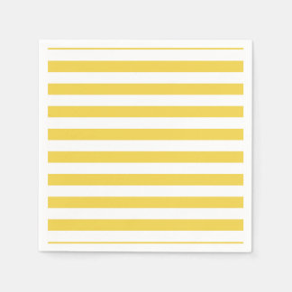 Yellow and White Stripe Pattern Napkin