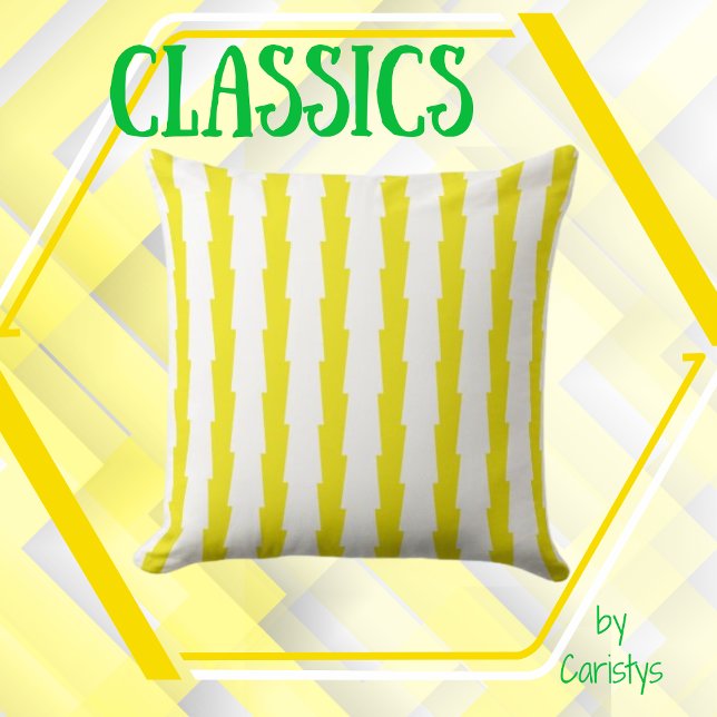 Yellow and White Striped Accent Pillow (Creator Uploaded)