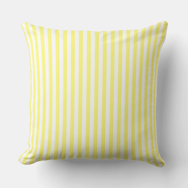 Yellow and White Striped Cushion (Front)