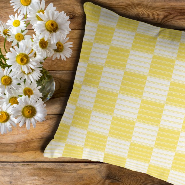 Yellow and White Striped Patchwork Cushion (Creator Uploaded)