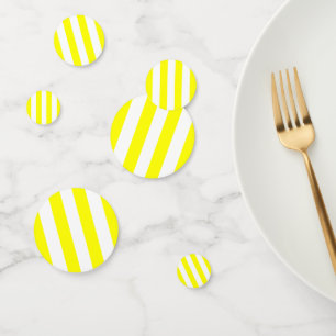 Yellow and White Stripes Confetti