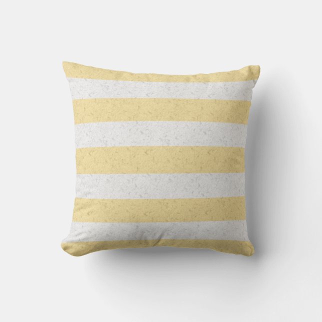 Yellow and White Stripes Cushion (Front)