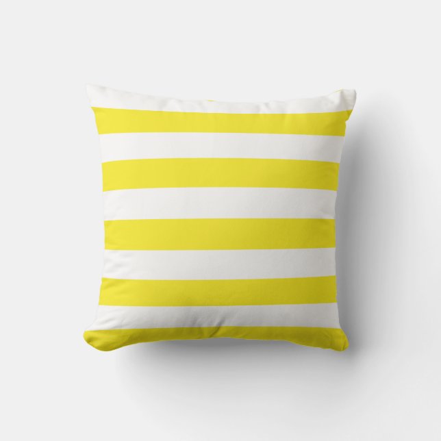 Yellow and White Stripes Cushion (Front)