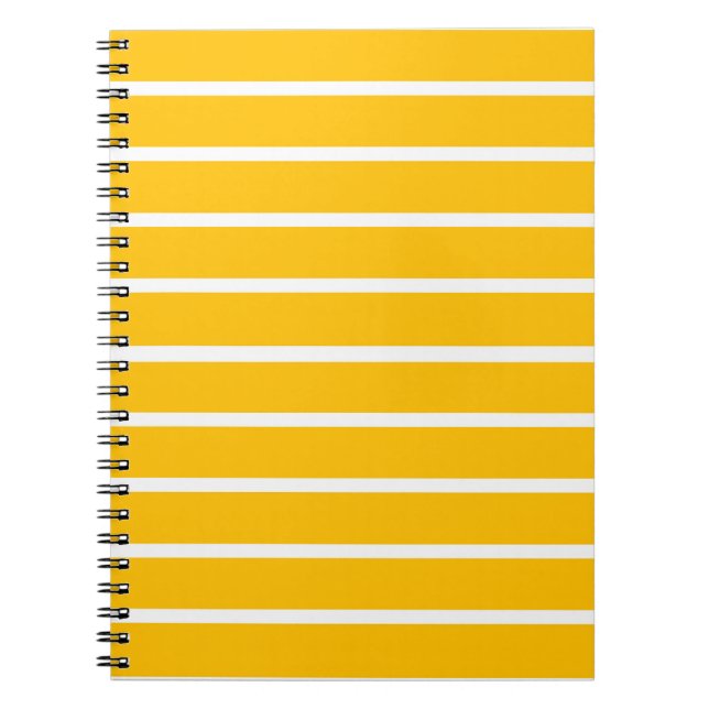 Yellow and White Stripes Design Notebook (Front)