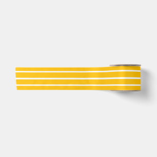 Yellow and White Stripes Design Satin Ribbon