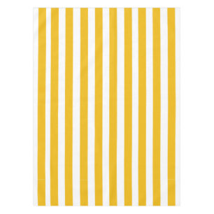 Yellow and White Stripes Pattern Tablecloth
