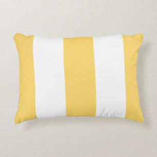 Yellow And White Stripes Throw Pillow