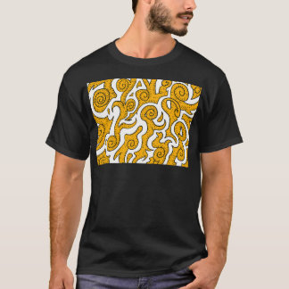 Yellow And White Swirls And Waves. Abstract Patter T-Shirt