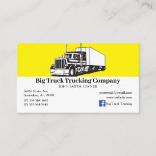 Yellow and White Trucking Company Business Card