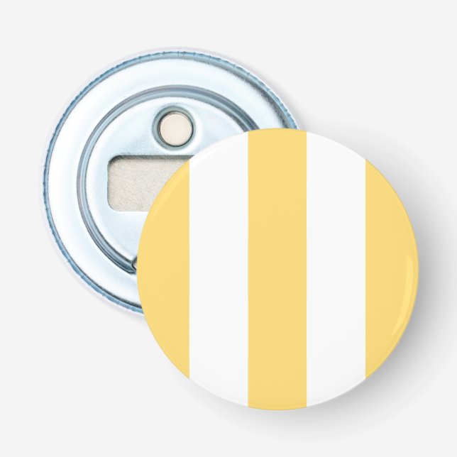 Yellow And White Vertikal Stripes  Bottle Opener (Front)