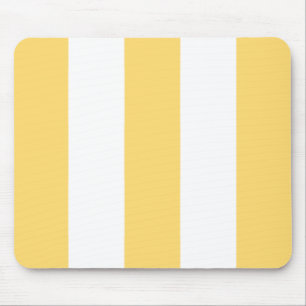 Yellow And White Vertikal Stripes Mouse Pad