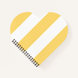 Yellow And White Vertikal Stripes Notebook