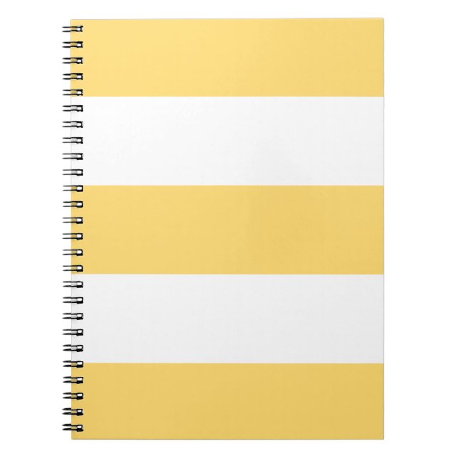 Yellow And White Vertikal Stripes  Notebook (Front)