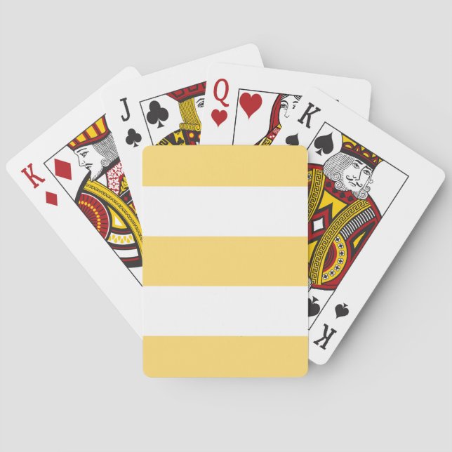 Yellow And White Vertikal Stripes  Playing Cards (Back)