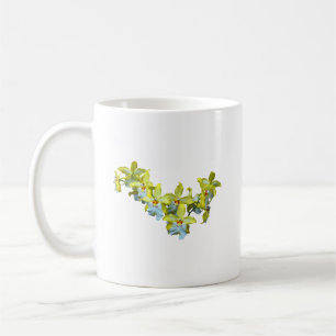 Yellow and White Vuylstekeara Orchids Heart Coffee Mug