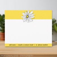 Yellow and White Whimsical Daisy Social Thank you