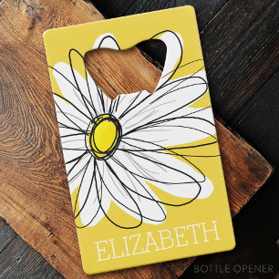 Yellow and White Whimsical Daisy with Custom Text