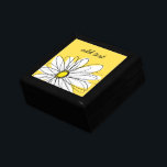 Yellow and White Whimsical Daisy with Custom Text Gift Box<br><div class="desc">A zen and whimsical,  hipster piece of art. You can add a name,  monogram or other custom text. If you need to move the art around,  click on the customise button to make changes.</div>