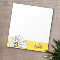 Yellow and White Whimsical Daisy with Custom Text