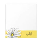 Yellow and White Whimsical Daisy with Custom Text