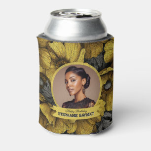 Yellow Anemones Petal 70Th Birthday Trendy Can Cooler