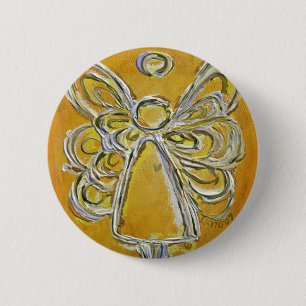 Yellow Angel Button or Pin