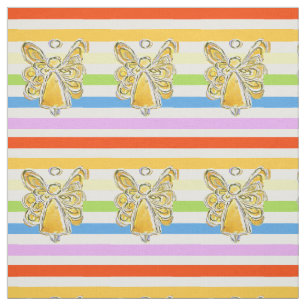 Yellow Angel Rainbow Stripe Fabric Art Material