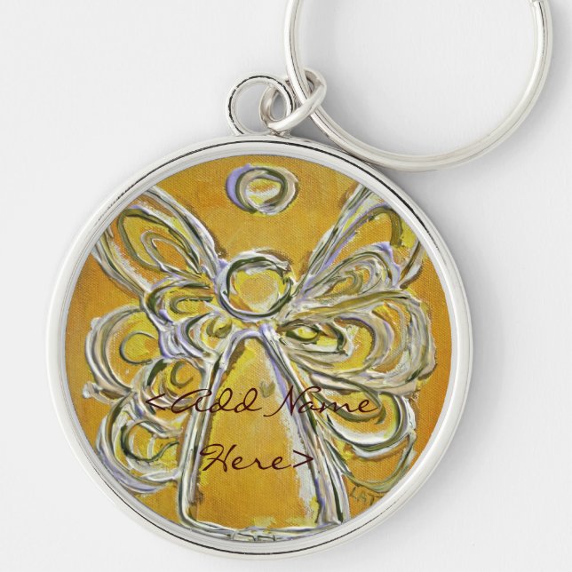 Yellow Angel Wings Keychain (Front)