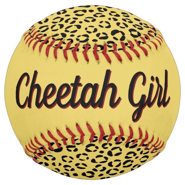 Yellow Animal Print (personalise) Softball (Back)