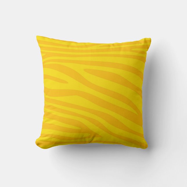 Yellow Animal print skin of Zebra Cushion (Front)