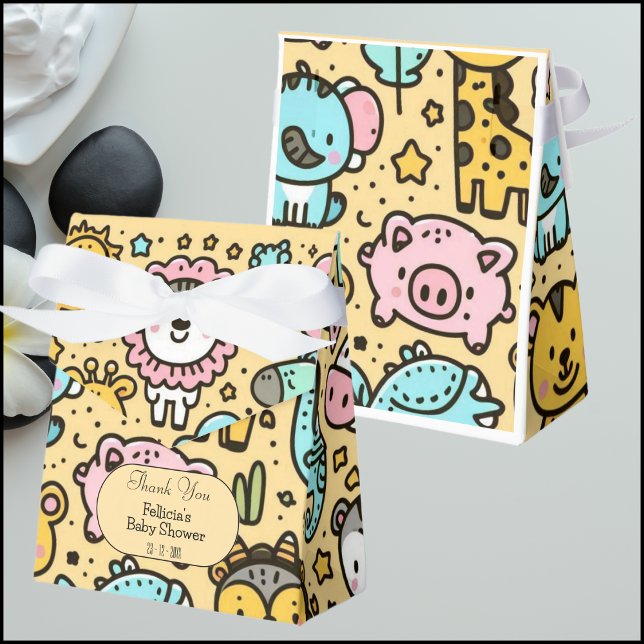 Yellow Animals Doddles Thank You Favour Box (Creator Uploaded)