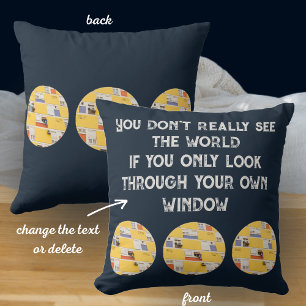 Yellow apartment building cushion