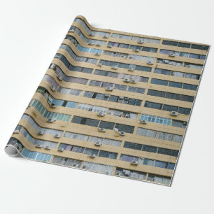 Yellow Apartment Building Wrapping Paper
