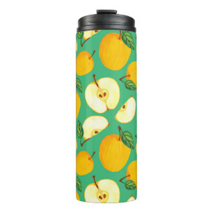 Yellow Apple: Juicy Watercolor Pattern. Thermal Tumbler