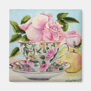 Yellow Apple & Tea Cup Magnet