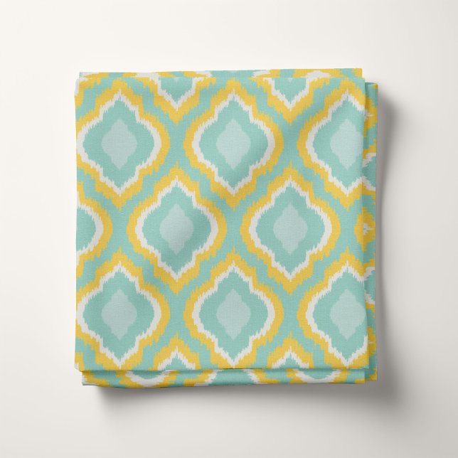 Yellow Aqua and Mint Ikat Moroccan Fabric (Creator Uploaded)