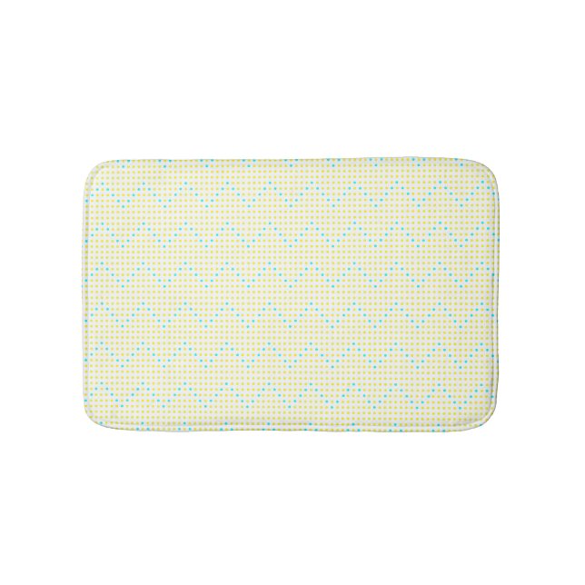 Yellow Aqua Chevron Dots Bath Mats (Front)