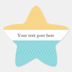 Yellow Aqua Spiral Star Sticker