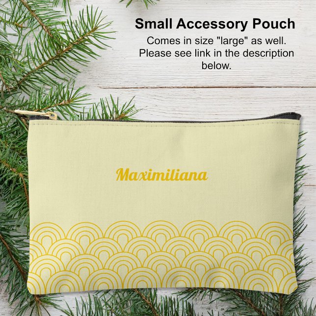 Yellow - Arches Glam Small Accessory Pouch (Small Accessory Pouch - Yellow - Arches Glam by Leapfroglisics Shop)