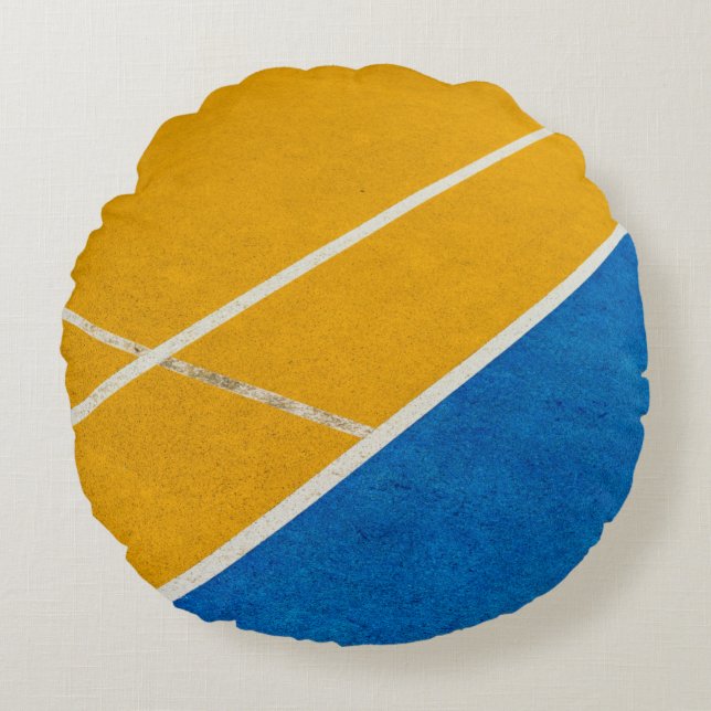 Yellow area rug round cushion (Front)