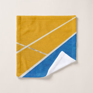 Yellow area rug wash cloth