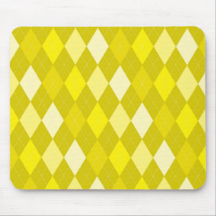 Yellow argyle pattern mouse pad